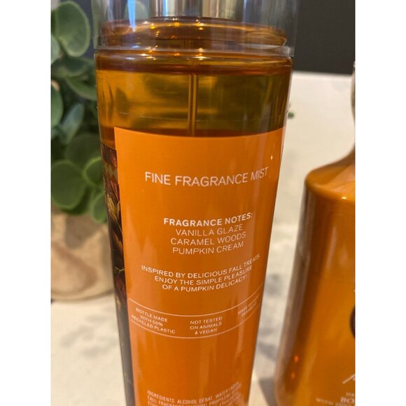 Bath & Body Works "Glazed Pumpkin" New Full Size 2 Pc Body Care Set - Picture 3 of 7